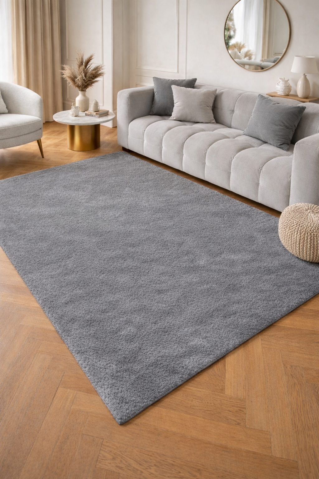 Extra doux - Tapis doux uni GRIS E2