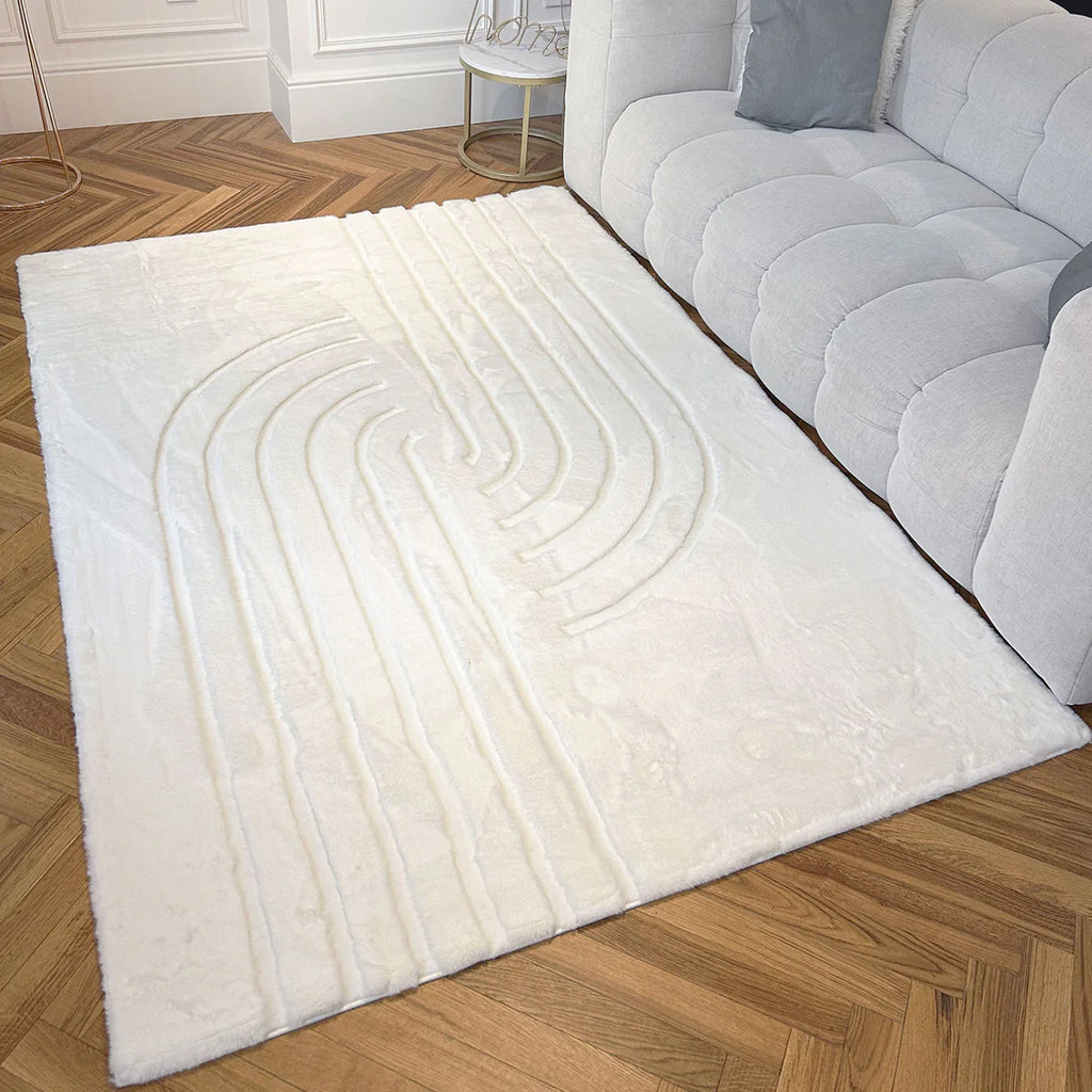 Carved - Tapis doux et élégant C2 Blanc