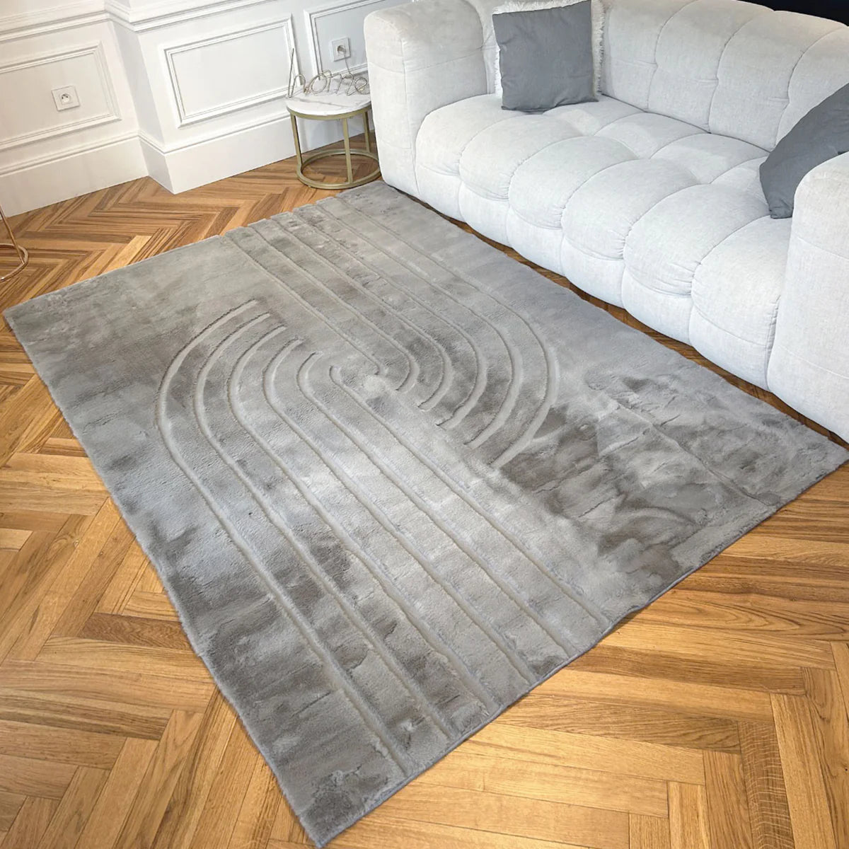 Carved - Tapis doux et élégant C2 Gris