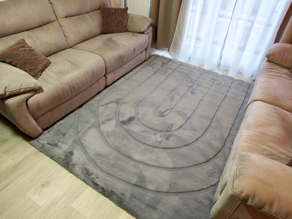 Carved - Tapis doux et élégant C3 Gris