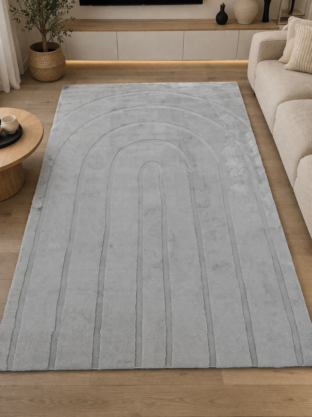 Carved - Tapis doux et élégant C3 Gris